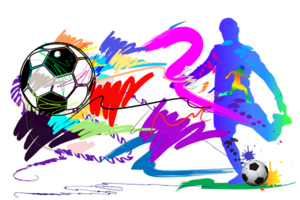 Balls football sport art and brush strokes style png