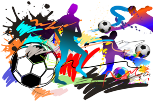 Balls football sport art and brush strokes style png