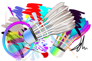 balls badminton sport art and brush strokes style png