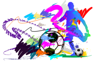 Balls football sport art and brush strokes style png