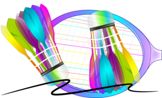 Badminton and racket sport art brush style strokes png