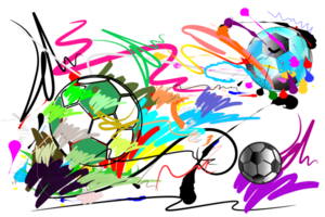 bolas futebol esporte arte e escova golpes estilo png