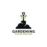 Gardening logo design vector illustration