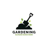 jardinería logo diseño vector ilustración