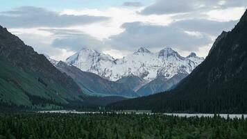 Mountains and trees. Time-lapse photograph in Xiate, Xinjiang, China. video