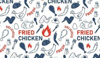 fried chicken pattern vector