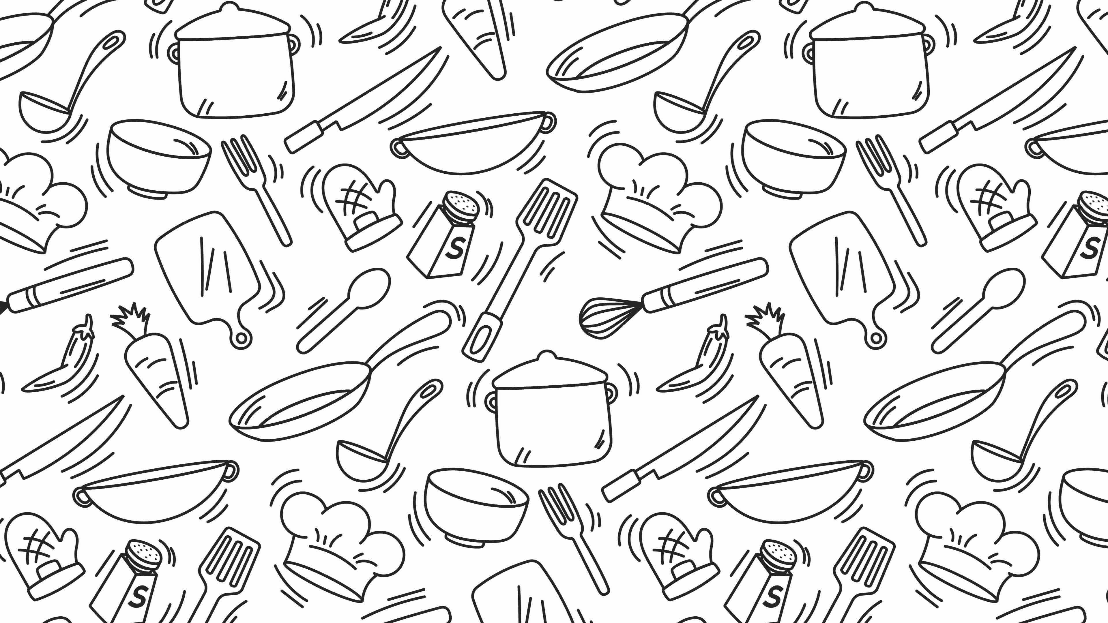 kitchen background looping animation doodle cute background seamless