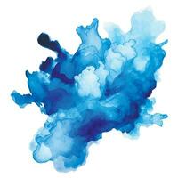 Abstract watercolor blotch of blue color on a white background vector