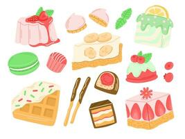 Vector set of confectionery and different sweets, a flat vector illustration.