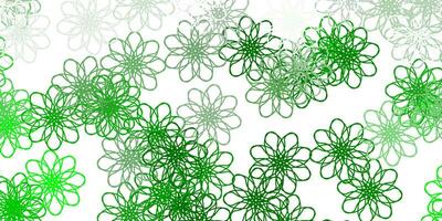 ilustraciones naturales del vector verde claro con flores.