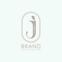 Unique serif uppercase lettering J logo company and icon business vector