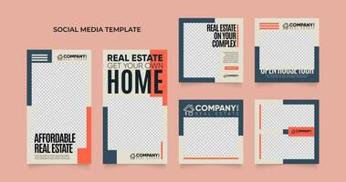 social media template banner house architecture service promotion vector