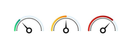 Level indicators. Risk Gauge Scale. Performance concept. Dial indicator. Vector scalable graphics