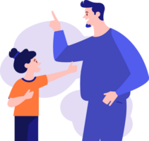 Hand Drawn father and child talking happily in flat style png