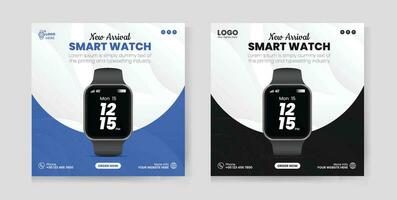 Smart watch banner social media design template vector