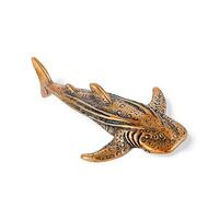 Whale shark bronze animal figurine on white background photo