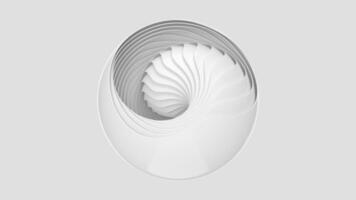 White curves with abstract geometry, 3d rendering. video