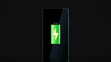 Loop animation of mobile phone and battery, 3d rendering. video