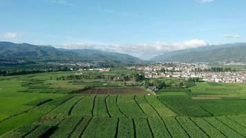 Village and fields in Shaxi, Yunnan, China. video