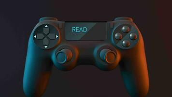 Game pad with READY GO on the screen, 3d rendering. video