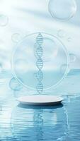 DNA with water surface background, 3d rendering. video