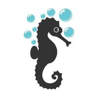 Seahorse with water bubbles vector illustration photo