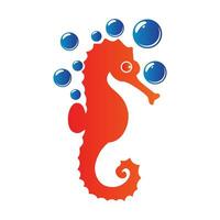 Seahorse with water bubbles vector illustration