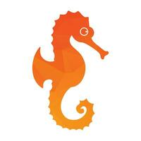 Seahorse orange color vector illustration