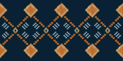 Ethnic Ikat fabric pattern geometric style.African Ikat embroidery Ethnic oriental pattern blue background. Abstract,vector,illustration.Texture,clothing,frame,decoration,carpet,motif. vector