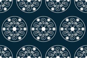 Ethnic Ikat fabric pattern geometric style.African Ikat embroidery Ethnic oriental pattern blue background. Abstract,vector,illustration.Texture,clothing,frame,decoration,flower,motif. vector