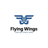 Letter f and w logo, flying wings logo vector. vector