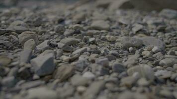 piedras y arena en cauce al aire libre video