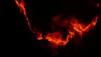 brand lågor brinnande på isolerat på svart bakgrund video