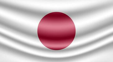 Japan wavy satin flag vector background design