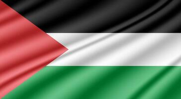 Palestine realistic wavy flag vector background design