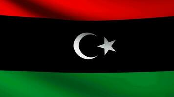 Libya flag waving video