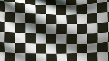 Old Checkered Flag waving at wind video