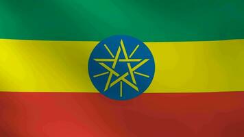 Flag of Ethiopia waving video