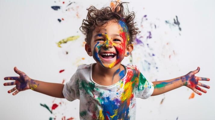 Kids with face-paint stock image. Image of laughing, childhood - 46085791