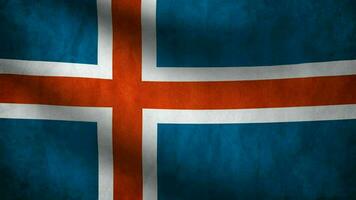 Flag of Iceland waving video