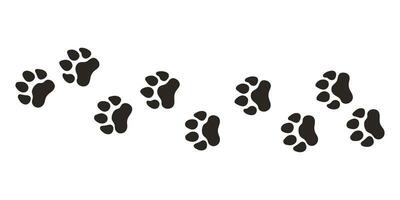 Tigre patas animal pata huellas dactilares, vector diferente animales huellas negro en blanco antecedentes ilustración