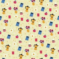 Seamless gentle pattern on the theme good morning. Vector graphic.