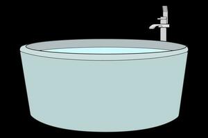 Bath tub fullcolor vector illustration. Vector isolated on black background bath tub.