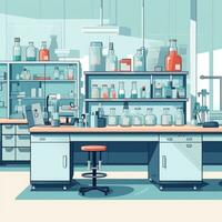 Medical lab medicine Illustration flat high quality ai image generated photo