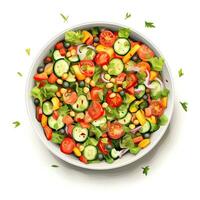 Vegetable salad, Vegetable salad colorful minimalist style realistic high quality ai image generated photo