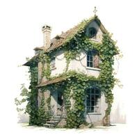 House anime style, House white background high quality ai image generated photo