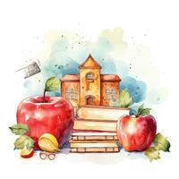 Back to school theme, Back to school watercolor style high quality ai image generated photo