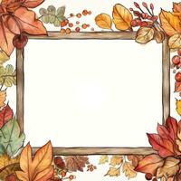 Whiteboard vintage Autumn clipart white background high quality ai generated image photo