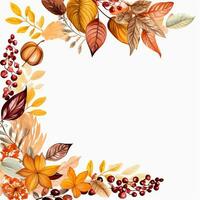 Whiteboard vintage Autumn clipart white background high quality ai generated image photo