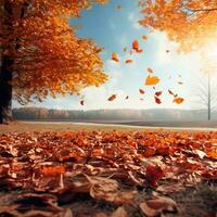 Autumn fall with white background high quality ai generated image photo